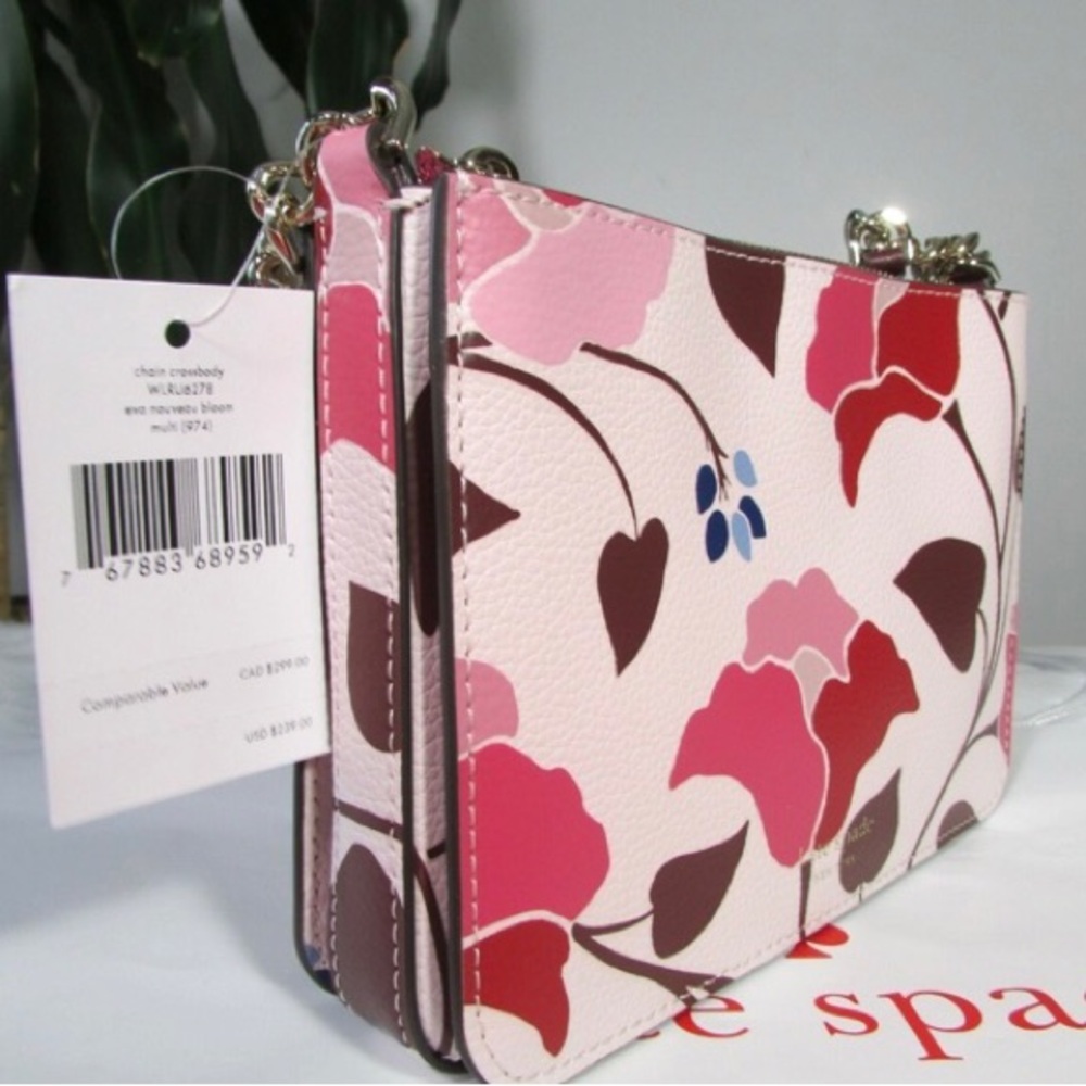 Kate Spade Leather Eva Nouveau Bloom Chain Crossbody - New With Tags Attached - Picture 7 of 11